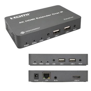PROCONNECT Extender HDMI Over IP приемник, KVM, USB, IR, RX приемник, до 150 м (1 брой) PC-EX150M-KVM-RX (PC-EX150M-KVM-RX)