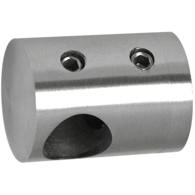 Držák tyče ø 12 mm (koncový-levý) plochý (30x22 mm), broušená nerez K320 / AISI304