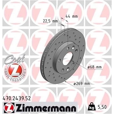 Brzdový kotúč (cena za 1ks) ZIMMERMANN 470.2439.52