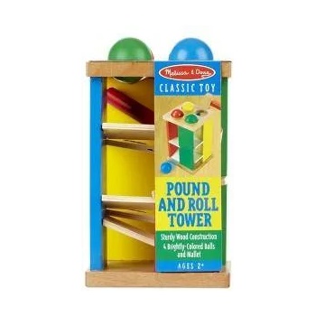 Melissa & Doug Дървена кула с топчета и чук, 000772135597
