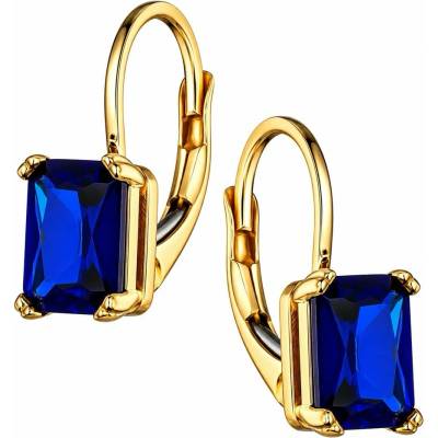 Zlaton Náušnice žluté zlato s modrým kamenem 1.6cm 2g 000461510247