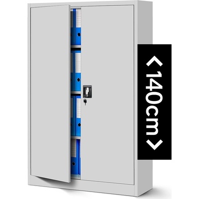 Jan Nowak Plechová policová skříň model KEVIN 900x1400x400, šedá – Zboží Dáma