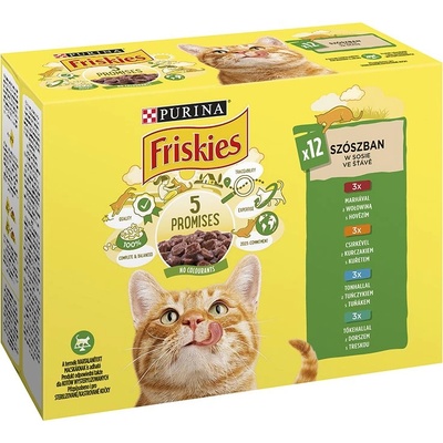 Friskies Beef/chicken/tuna/cod in sauce 12x85 g