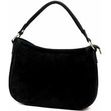 Luka dámska malá kožená semišová čierna crossbody kabelka na rameno 24-085 GOLD