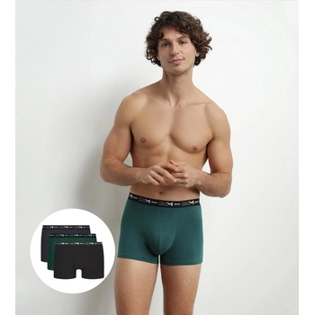 DIM Мъжки боксерки 3 бр. - тъмнозелени - сини - черни DIM | Zelen | МЪЖЕ | L