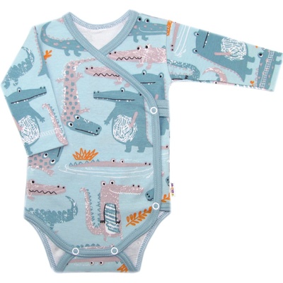 Baby Nellys 2-dielna sada body dl.rukáv zap. bokompolodupačky Krokodíl Eda