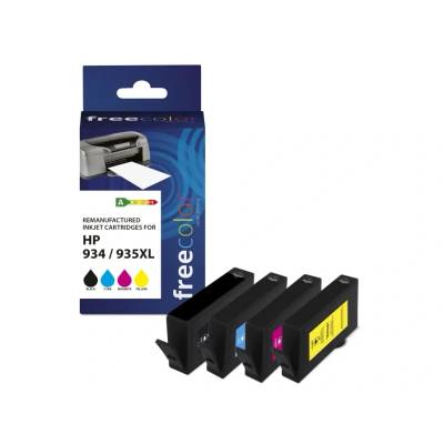 Compatible Комплект цветни касети Freecolor HP 934XL (4 бр. ) - с голям капацитет (K10356F7)