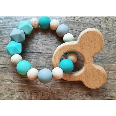 Argia beads přírodní kousátko dřevo Mickey mouse S4273