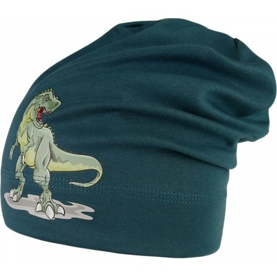 Dráče Bavlnená čiapka Dráča Pepe 23 petrol dinosaurus