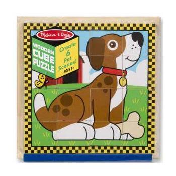 Melissa & Doug Дървен пъзел - Кубчета с животни - 13771 - Melissa and Doug, 000772137713