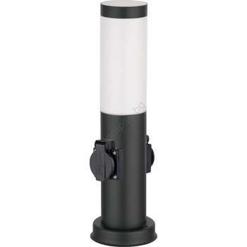 Brilagi - Външна лампа SCHUKO NOVA с 2 гнезда, 1xE27/15W/230V, 40 cm, IP44, черна (BG3944)