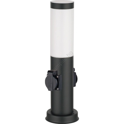 Brilagi - Външна лампа SCHUKO NOVA с 2 гнезда, 1xE27/15W/230V, 40 cm, IP44, черна (BG3944)