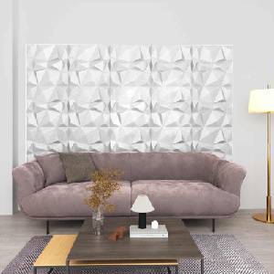 vidaXL Стенни панели 48 бр. 50 x 50 cm Диамант Бял XPS Пяна (42046020)