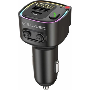 Blavec Блутут FM трансмитер и зарядно за кола за мобилни устройства - Blavec TR-02 Bluetooth FM Transmitter and Car Charger (TFMFTR02-B)