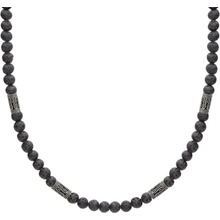 Manoki Pánský korálkový Claudio 6 mm lávový kámen etno styl WA537B Černá