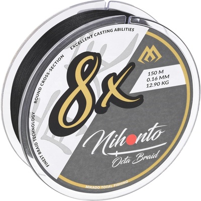 Mikado Pletená Šnůra Nihonto Octa Braid Černá 150m 20,8kg 0,23mm
