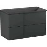 Krofam Комплект стенен шкаф Krofam Edge 90 см черен, вградена мивка Krofam Edge 90 см черна (138-0002+138-0521)