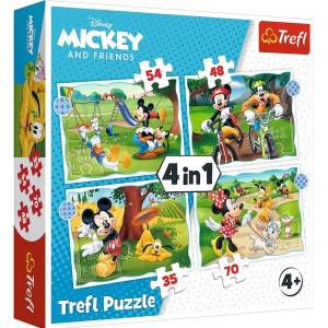 Trefl Пъзел Trefl 4 в 1 - Хубав ден за Мики Маус (34604) - ozone