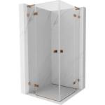 Mexen Lunar L Duo шарнирна душ кабина 120 x 120 см, прозрачна, розово злато - 834L-120L-120P-60-00 (834L-120L-120P-60-00)