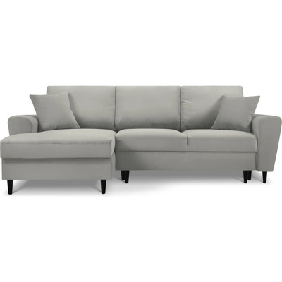 Cosmopolitan Design Светлосив разтегателен ъглов диван с място за съхранение от рипсено кадифе (ляв ъгъл) Kyoto - Cosmopolitan Design (COS_LCF_72_F1_KYOTO6)