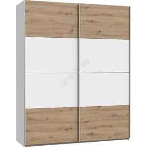 Forte Гардероб KARO 170x210 см бял/артизан дъб (FR0086)