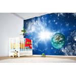 DIMEX ART Самозалепваща се флизелинова фототапета земя и звезди 375 x 250 см