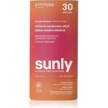 ATTITUDE Sunly Orange Blossom слънцезащитен минерален крем в стик SPF 30 60 гр