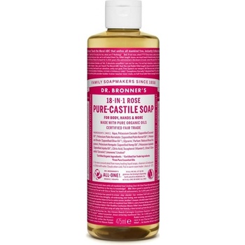 Dr. Bronner's tekuté univerzálne bio mydlo ALL-ONE Rose 475 ml