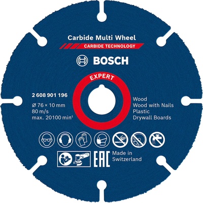 Bosch Rezací kotúč EXPERT Carbide Multi Wheel, 76 mm, 10 mm 2608901196