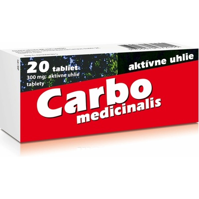 Carbo medicinalis 300mg aktívne uhlie 20 tabliet