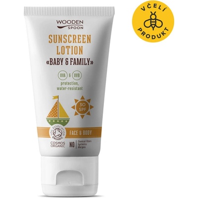 WoodenSpoon opalovací tělové mléko v tubě Baby & Family SPF30 150 ml