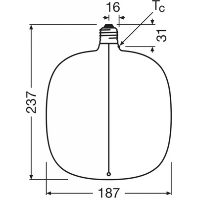 OSRAM LED Vintage Big Oval E27 4,8W 818 Žiarovka hnedá tmavá 4058075836389
