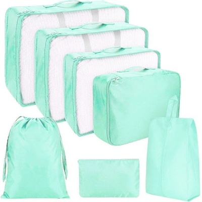 KUFRYPLUS Cestovní organizéry 7 ks SN0156 mátově zelená