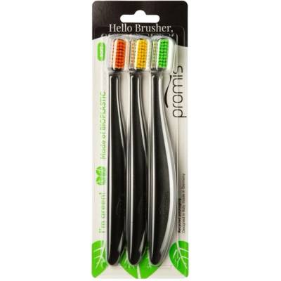 Promis Zubní kartáček Soft Black 3 ks