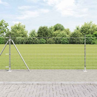 OMAXI Zahradní euro plot s betonovým základem 10 x 0,8 m Stříbrná 243690