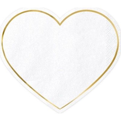 Party Deco SPK12-019ME Papierové servítky White Love 14,3x12,5 cm