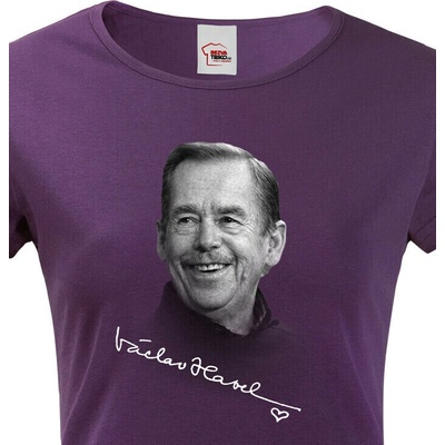 Bezvatriko.cz Dámské tričko Václav Havel, Fialová