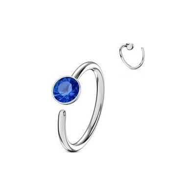 Šperky4U piercing do nosu ucha kruh se zirkonem N0024-B