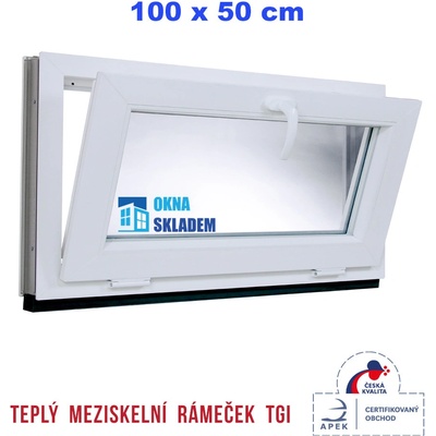 Trocal Plastové okno 100x50 cm biele sklopné