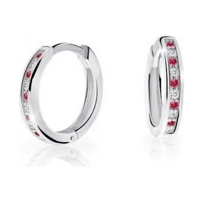 Cutie Jewellery kruhové náušnice z bieleho zlata C3343-80-X-2 červená
