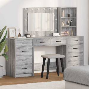 vidaXL Тоалетка 3 бр. Сив Сонома 78, 5 x 41 x 135 см (3334214)