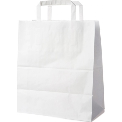 Papierová taška biela 26+14 × 32 cm 250 ks