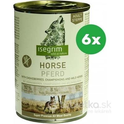 Isegrim Dog Adult Mono Horse pure with Chokeberries, Champignons & Wild Herbs 6 x 400 g