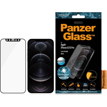 Panzer Стъклен протектор PanzerGlass за Apple Iphone 12 / 12 Pro AntiGlare, Antibacterial, CaseFriendly - Черен