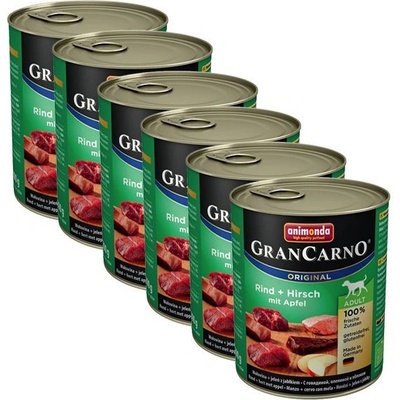 Animonda Gran Carno Original Adult hovězí a jelení maso s jablky 6 x 800 g