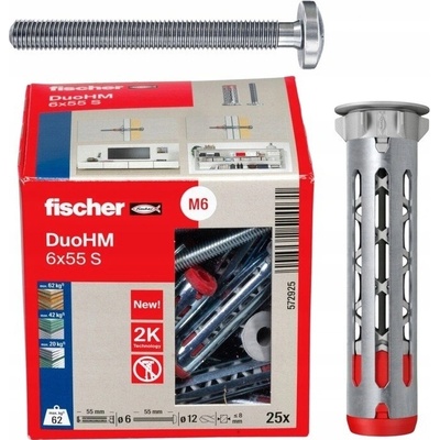 Fischer DuoHM 6x55 S PH PZ hmoždinka do dutin 55 mm 572922 25 ks – Hledejceny.cz