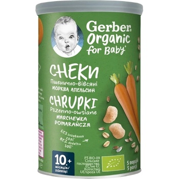 Gerber Organic Снакс пшенично-овесен Морков и Портокал 35г