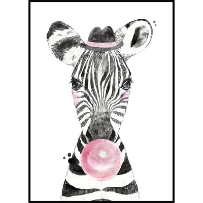 Jen tak z lásky Plakát Zebra Rozměr plakátu: 40 x 50 cm, Varianta zebry: Zebra s bublinou