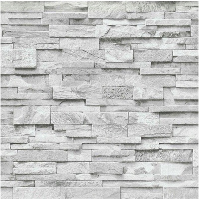 Tapeta Erismann vinylová 3D imitace kamene břidlice šedo-stříbrná 53x10,05 m
