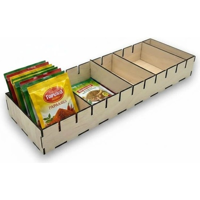 usporadejto.cz Organizér do šuplíku s přepážkami, vložka do zásuvky, dřevěný VASKY, 45,5 x 20 x 6 cm